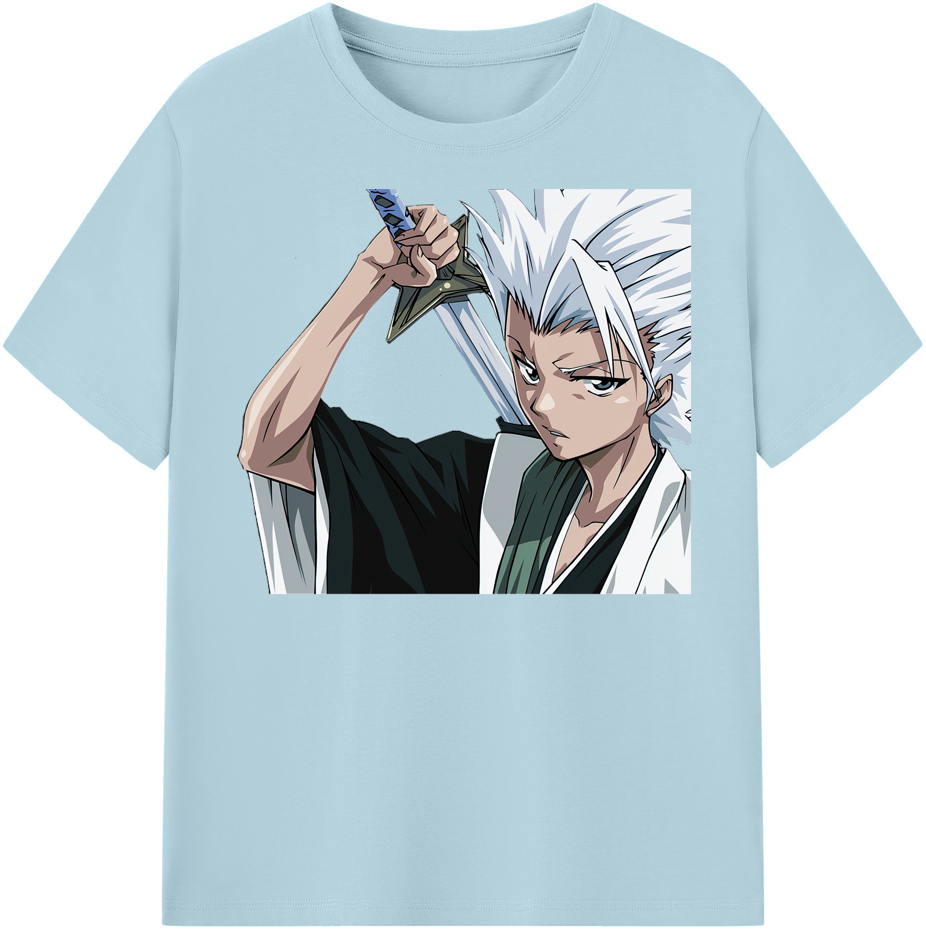 （画像用） ブリーチ 日番谷冬獅郎（ひつがや とうしろう） BLEACH Hitsugaya Toushirou 綿100％半袖Tシャツ（フロントプリント）